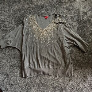 Elle Gray V-Neck with Sequins